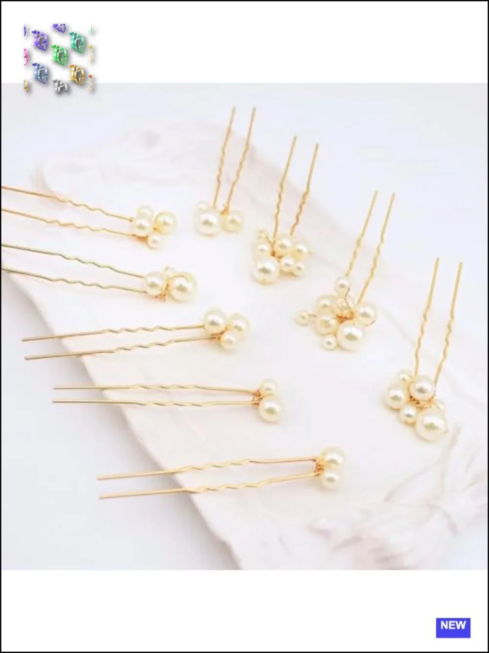 9 Pack Pearl Hair Pins U-Shaped Gold Hair Pins for Women